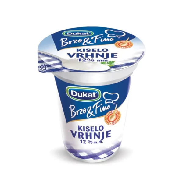 Sour cream 12% m.m. 200 g - Dukat